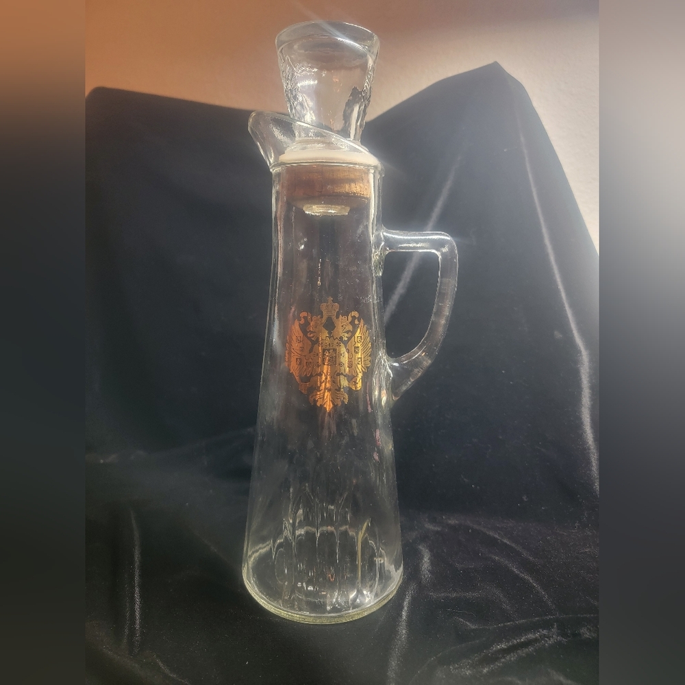 Vintage 1962 Owens-Illinois Romanov Glass Decanter – Double-Head Gold Eagle